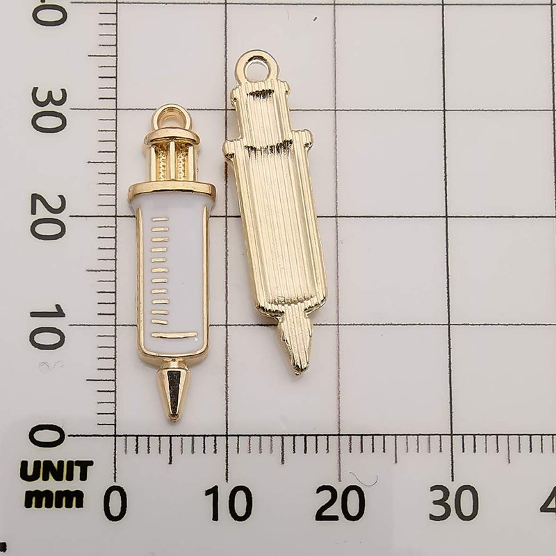 WOCRAFT 32pcs Gold Plated Enamel Medical Nurse Charms Stethoscope Syringe Nurse Cap Hat Charms for Jewelry Making Crafting Findings Accessory for DIY Necklace Bracelet (M430) - Image 5